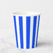Verticale Stripe Sailor Blauw & Wit Patroon Papieren Bekers (Links)