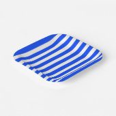 Verticale Stripe Sailor Blauw & Wit Patroon Papieren Bordje (Gebogen)