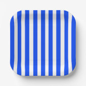 Verticale Stripe Sailor Blauw & Wit Patroon Papieren Bordje (Voorkant)