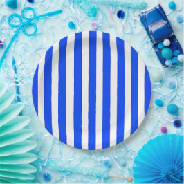 Verticale Stripe Sailor Blauw & Wit Patroon Papieren Bordje