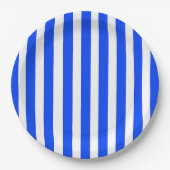 Verticale Stripe Sailor Blauw & Wit Patroon Papieren Bordje (Voorkant)