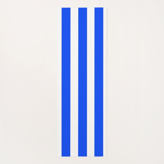 Verticale Stripe Sailor Blauw & Wit Patroon Yogamat (Achterkant)