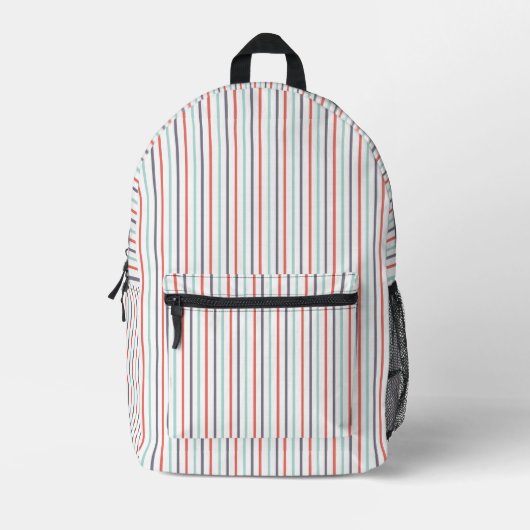 Verticale Stripe Witte School Rugzak (Voorkant)