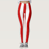 Verticale Striped Designer ~ Red ~ White ~ Blue ~ Leggings (Voorkant)