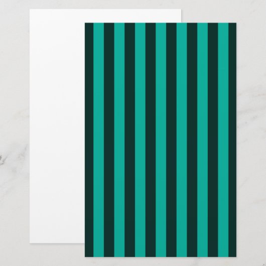 Verticale stripes-decor Turquoise Briefpapier (Voorkant / Achterkant)