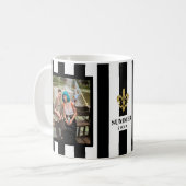 Verticale Stripes Fleur de Lis 2-fotokoffie Mok (Voorkant links)