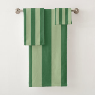 Verticale stripes Forest Green Striped Bad Handdoek