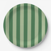 Verticale stripes Forest Green Striped Papieren Bordje (Voorkant)