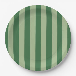 Verticale stripes Forest Green Striped Papieren Bordje
