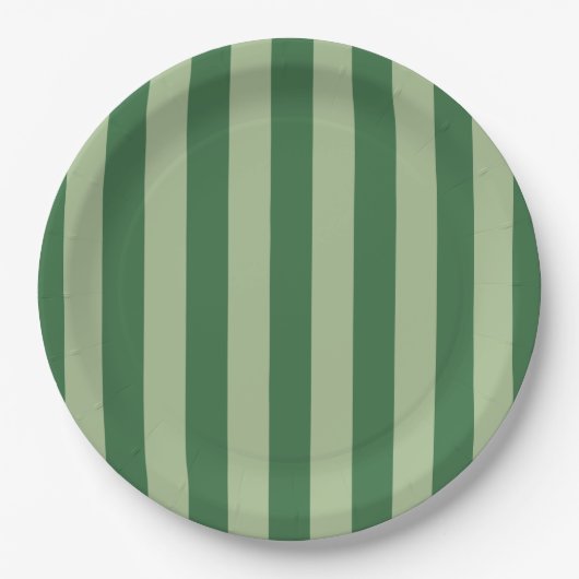 Verticale stripes Forest Green Striped Papieren Bordje (Voorkant)