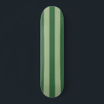 Verticale stripes Forest Green Striped Persoonlijk Skateboard<br><div class="desc">Verticale strepen - groen en grijsgroen gestreepte patroon.</div>