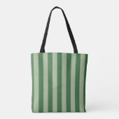 Verticale stripes Forest Green Striped Tote Bag (Achterkant)