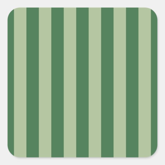 Verticale stripes Forest Green Striped Vierkante Sticker (Voorkant)