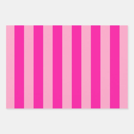 Verticale Stripes Hot Pink Inpakpapier Vel (Voorkant)