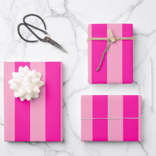 Verticale Stripes Hot Pink Inpakpapier Vel