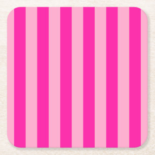 Verticale Stripes Hot Pink Kartonnen Onderzetters
