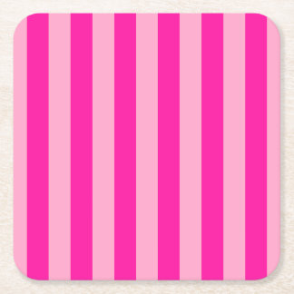 Verticale Stripes Hot Pink Kartonnen Onderzetters