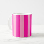 Verticale Stripes Hot Pink Koffiemok (Voorkant links)