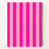 Verticale Stripes Hot Pink Notitieboek (Achterkant)