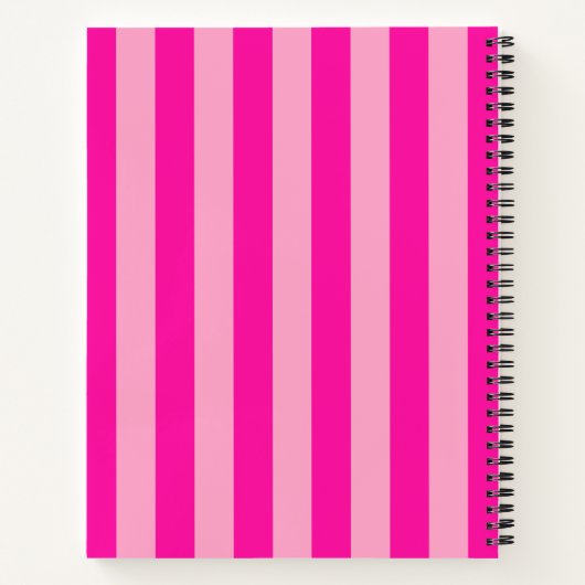 Verticale Stripes Hot Pink Notitieboek (Achterkant)