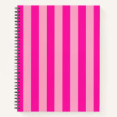 Verticale Stripes Hot Pink Notitieboek (Voorkant)
