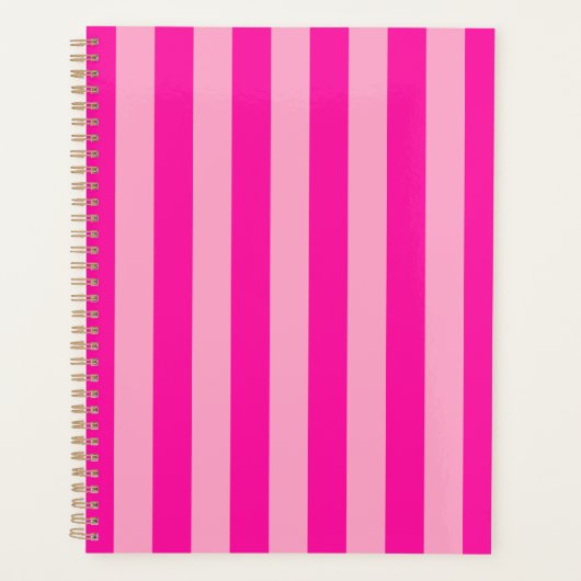 Verticale Stripes Hot Pink Planner (Voorkant)