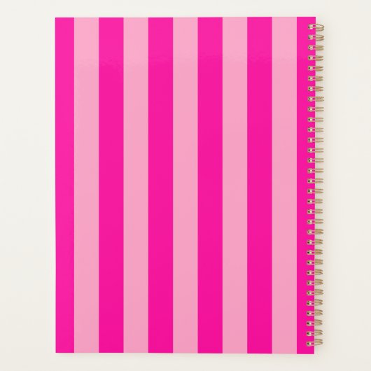 Verticale Stripes Hot Pink Planner (Achterkant)