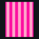 Verticale Stripes Hot Pink Poster<br><div class="desc">Verticale strepen - roze en hete roze.</div>