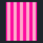 Verticale Stripes Hot Pink Poster<br><div class="desc">Verticale strepen - roze en hete roze.</div>