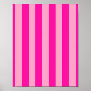 Verticale Stripes Hot Pink Poster