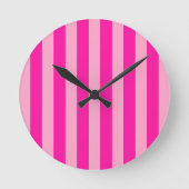 Verticale Stripes Hot Pink Ronde Klok (Voorkant)