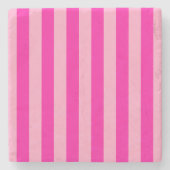 Verticale Stripes Hot Pink Stenen Onderzetter (Voorkant)