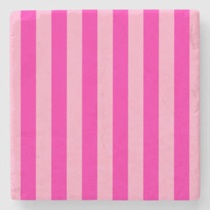 Verticale Stripes Hot Pink Stenen Onderzetter