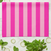 Verticale Stripes Hot Pink Theedoek (Gevouwen)