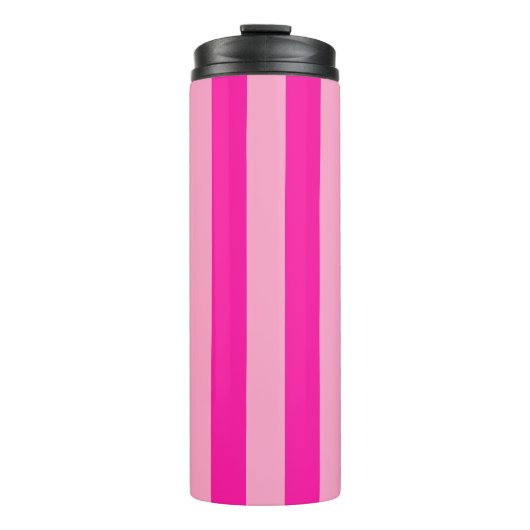 Verticale Stripes Hot Pink Thermosbeker (Voorkant)