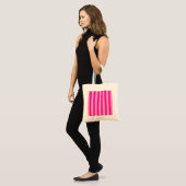 Verticale Stripes Hot Pink Tote Bag (Voorkant (model))