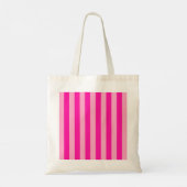 Verticale Stripes Hot Pink Tote Bag (Achterkant)