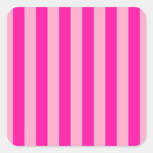 Verticale Stripes Hot Pink Vierkante Sticker