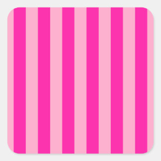 Verticale Stripes Hot Pink Vierkante Sticker