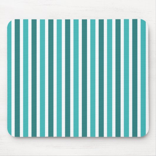 Verticale Stripes Mousepad, Turquoise Muismat (Voorkant)