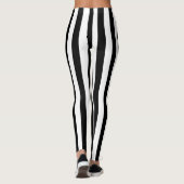 Verticale stripes zwart-wit decor ingeschakeld leggings (Achterkant)