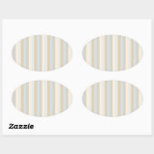 Verticale strips-decor Zachte grijs Ovale Sticker (Vel)