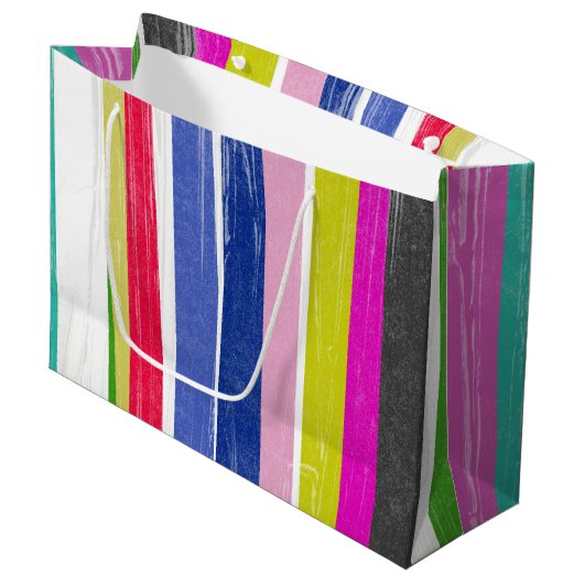 Verticale strips groot cadeauzakje (Voorkant Gekanteld)