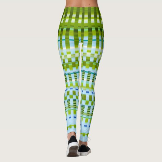 Verticale strips met driehoekige kleuren: groen en leggings (Achterkant)