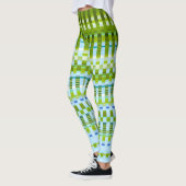 Verticale strips met driehoekige kleuren: groen en leggings (Links)