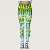 Verticale strips met driehoekige kleuren: groen en leggings (Voorkant)