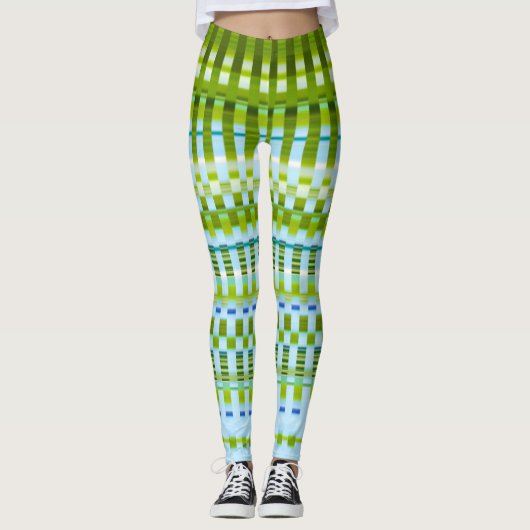 Verticale strips met driehoekige kleuren: groen en leggings (Voorkant)