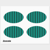 Verticale strips stijldecor turquoise ovale sticker (Vel)