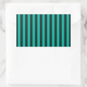 Verticale strips stijldecor turquoise rechthoekige sticker (Tas)