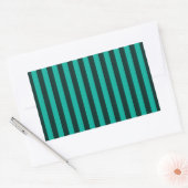 Verticale strips stijldecor turquoise rechthoekige sticker (Envelop)